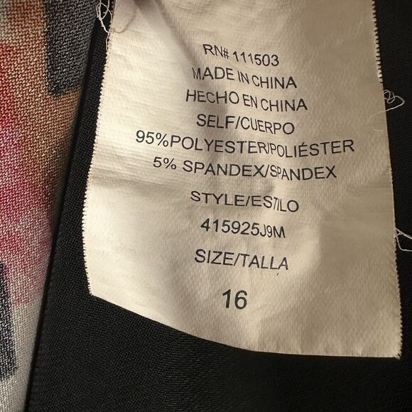 Luxology Women Dress 16 Black Red Jersey Knit Asymmetrical Hem Whimsigoth Grunge - Picture 13 of 14